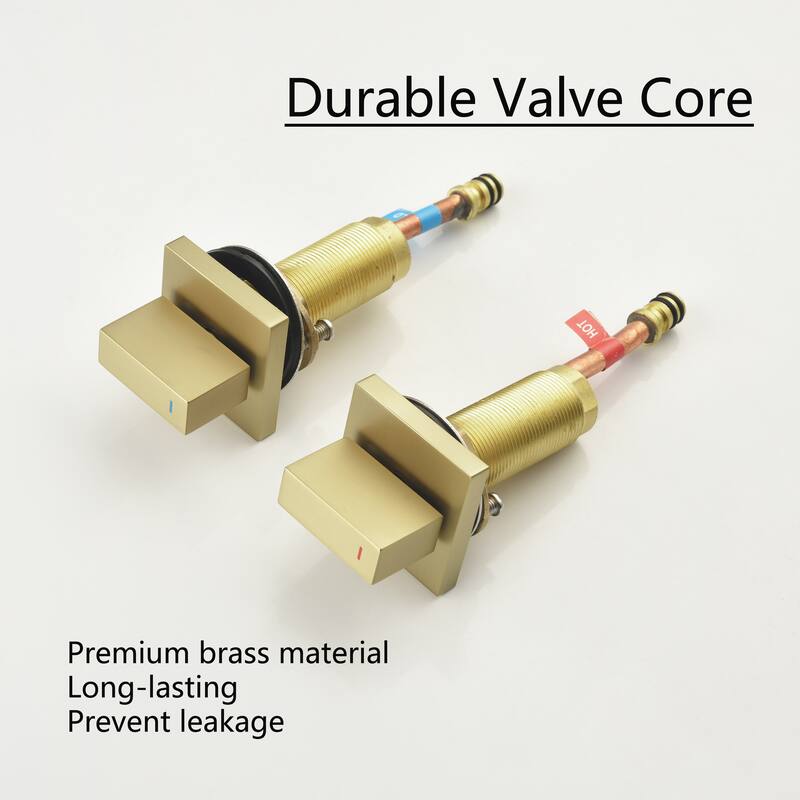 2-Handle Waterfall Bathroom Sink Faucet, Widespread Bathroom Faucets for Sink