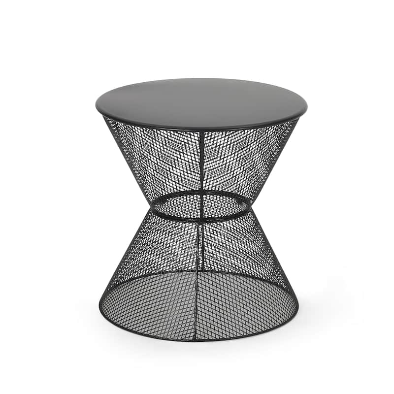Roomfitters Nevada Outdoor Side Table, Modern Metal Accent Table for Patio, Balcony, or Garden Seating