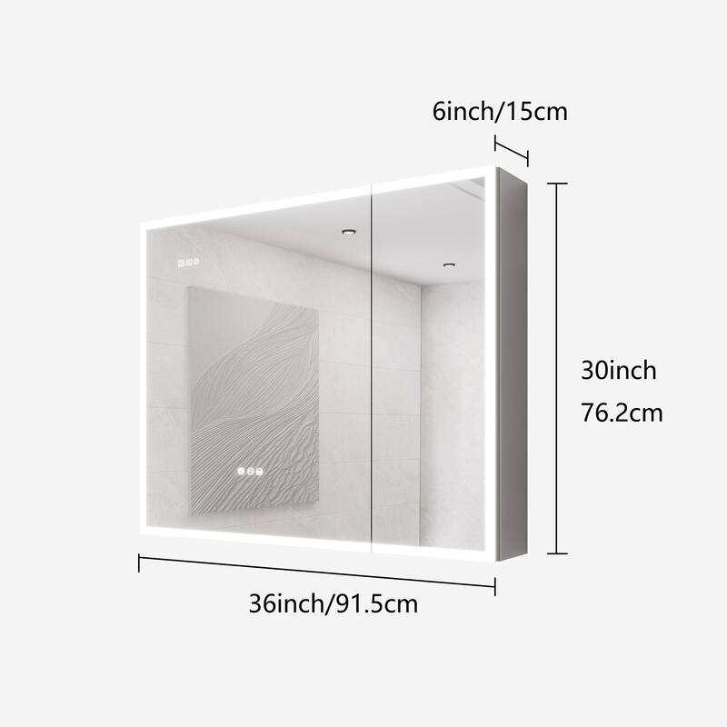 LED Medicine Cabinet with Mirror,Lighted Medicine Cabinet with Defogger, Dimmer,Surface Mount