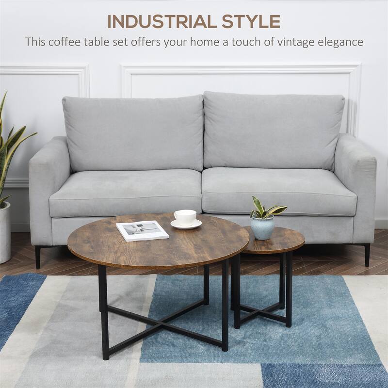 Round Coffee Table Set of 2