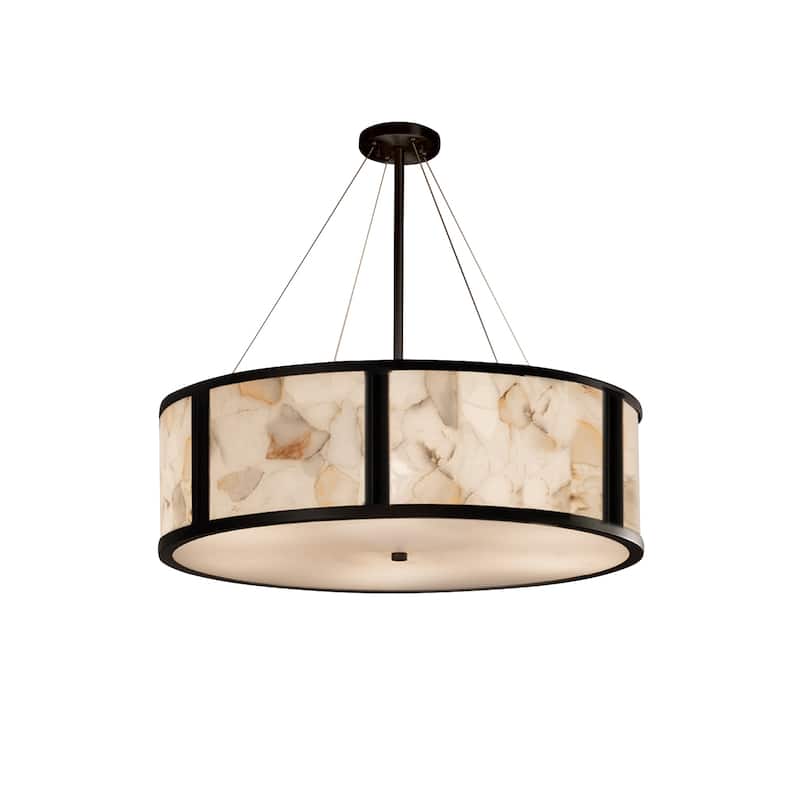 Justice Design Alabaster Rocks Tribeca 8-light Matte Black Pendant