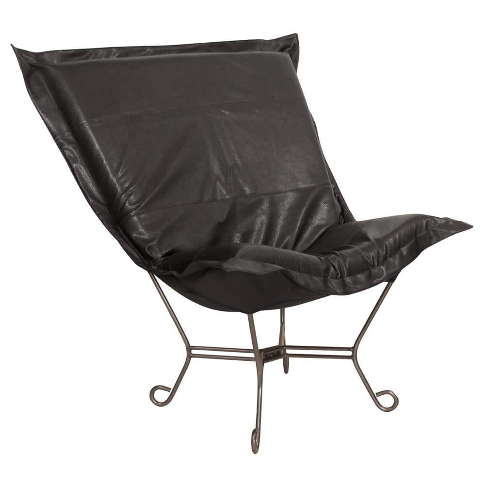 Allan Andrews Scroll Puff Chair with Titanium Frame, Avanti Collection
