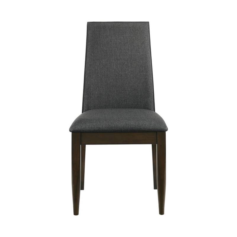 Set of 2 Grey Fabric Upholstered Dining Chairs