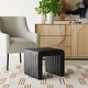 preview thumbnail 78 of 114, HomePop Modern Channel Ottoman Black Faux Leather