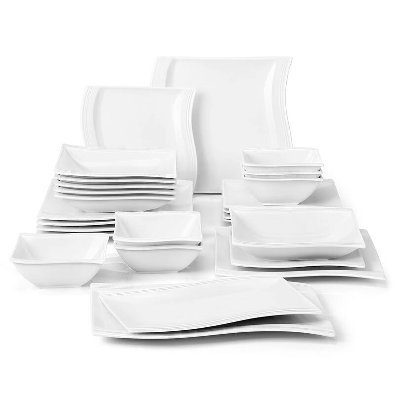 MALACASA Flora Porcelain Dinnerware Set (Service for 6)