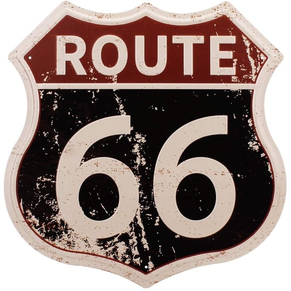 slide 2 of 4, Route 66 Signs, Home & Garage Wall Decoration 12× 12 Inches