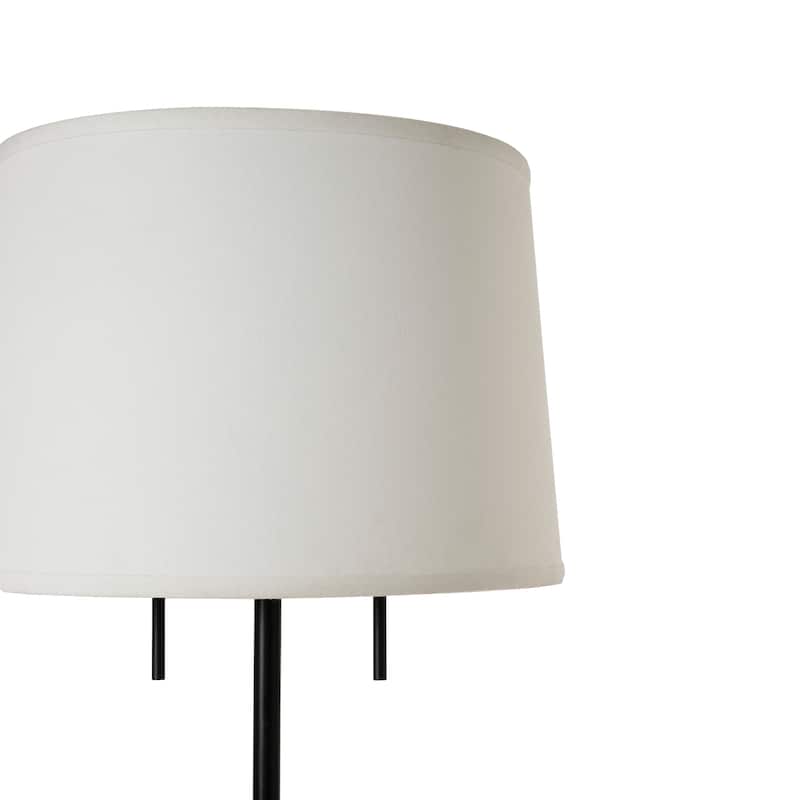 Renwil Ruslur 62.75" Tall Matte Black Floor Lamp with Tapered Linen Shade