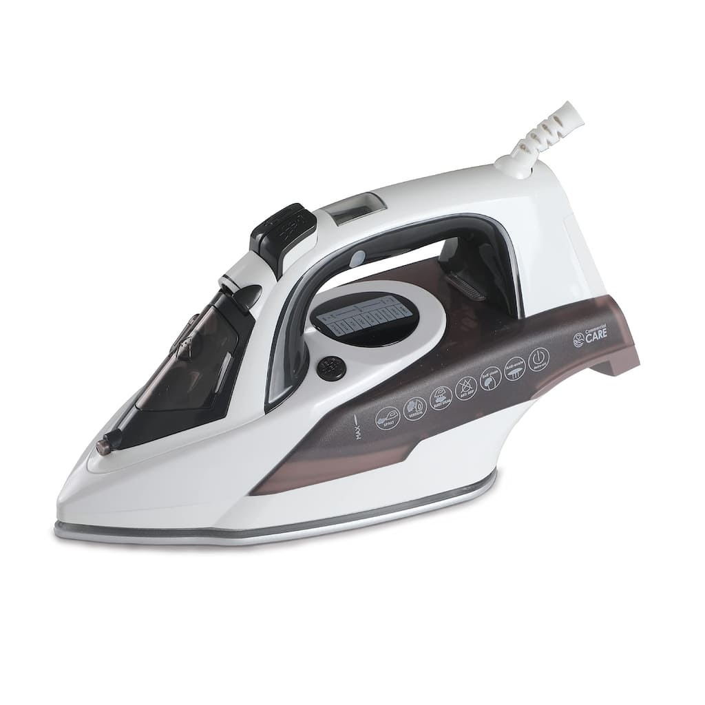 Steam Iron, 1600 Watts Steamer for Clothes, Self-Cleaning Portable Iron