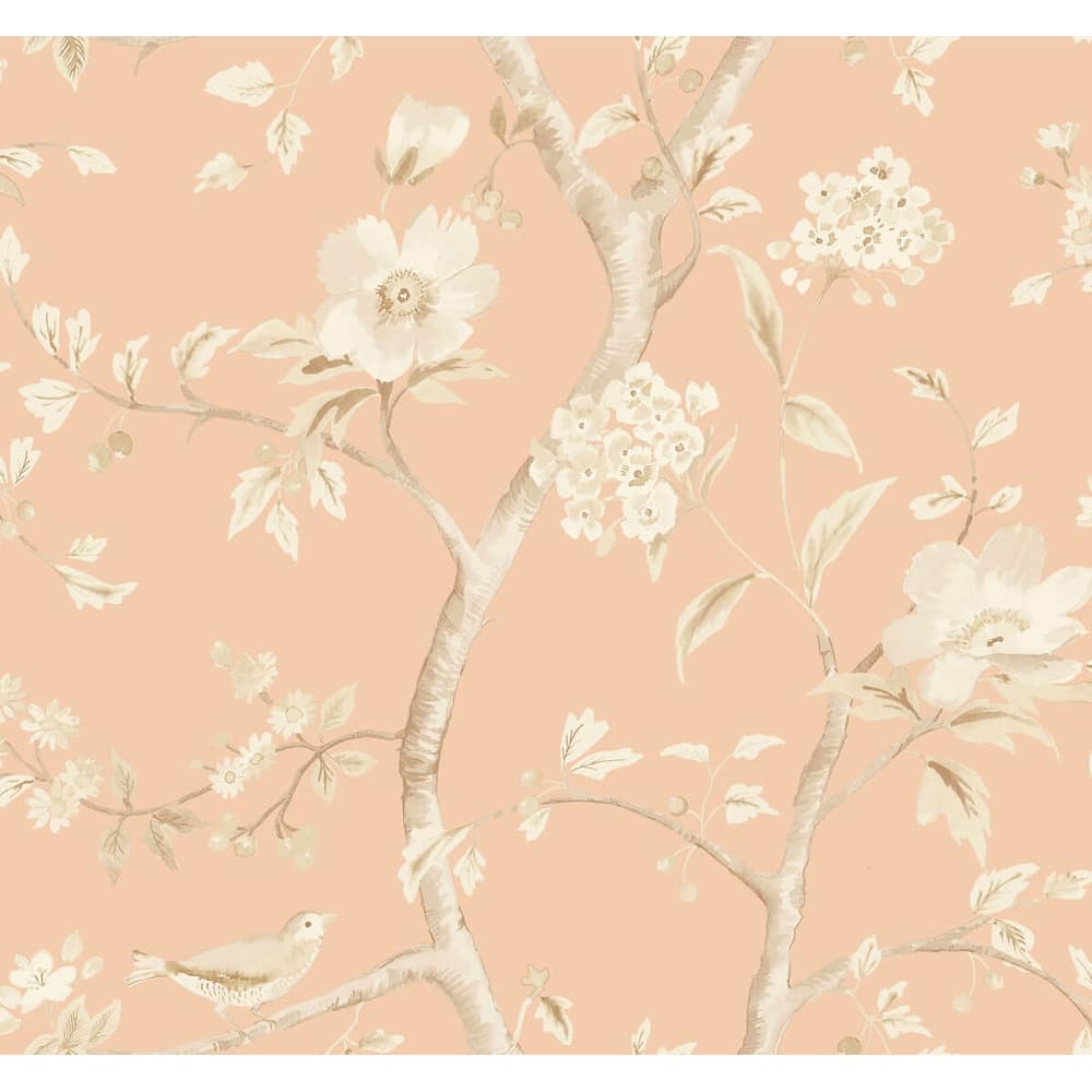 Seabrook Designs Lillian August Southport Floral Trail Unpasted Wallpaper