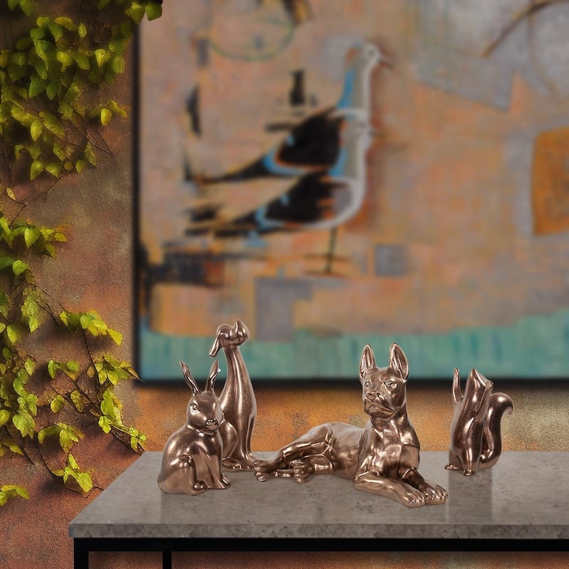 Allan Andrews Antique Brass Ceramic Shepherd Sculpture - 14"W x 9.25"H