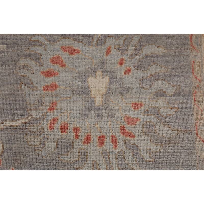 Hand Knotted Oriental 100% Wool Carpet Transitional All-Over Greys & Charcoal Oushak Area Rug - 11' 9'' X 8' 11''