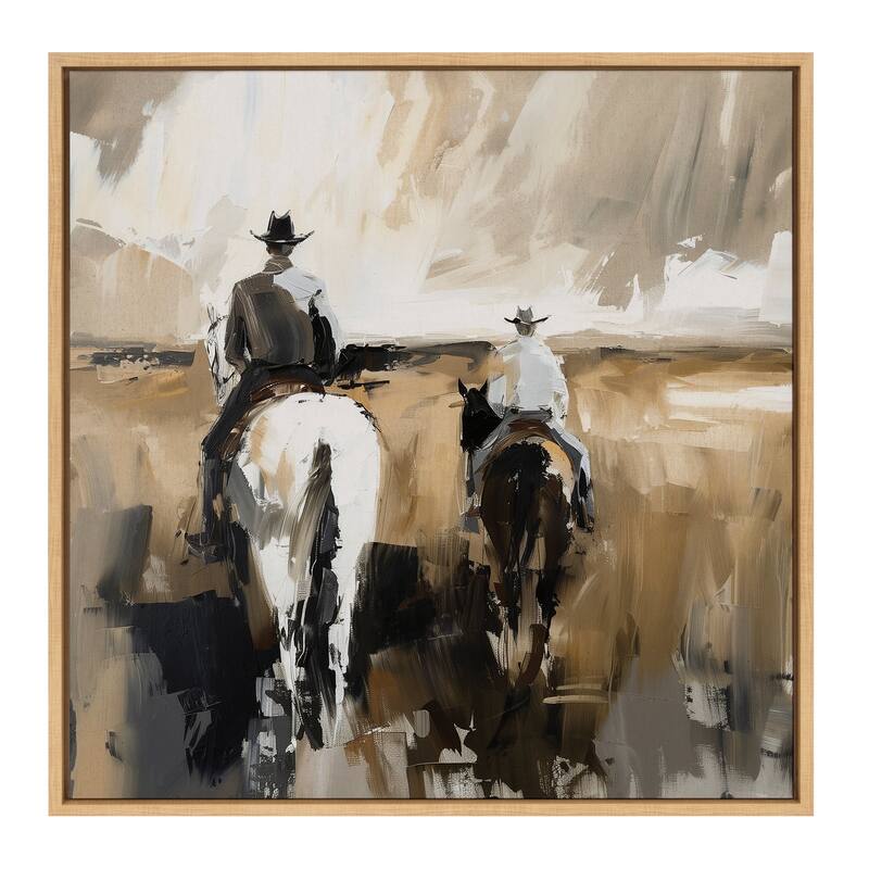 Sylvie Western Cowboy Framed Canvas by Creative Bunch Studio