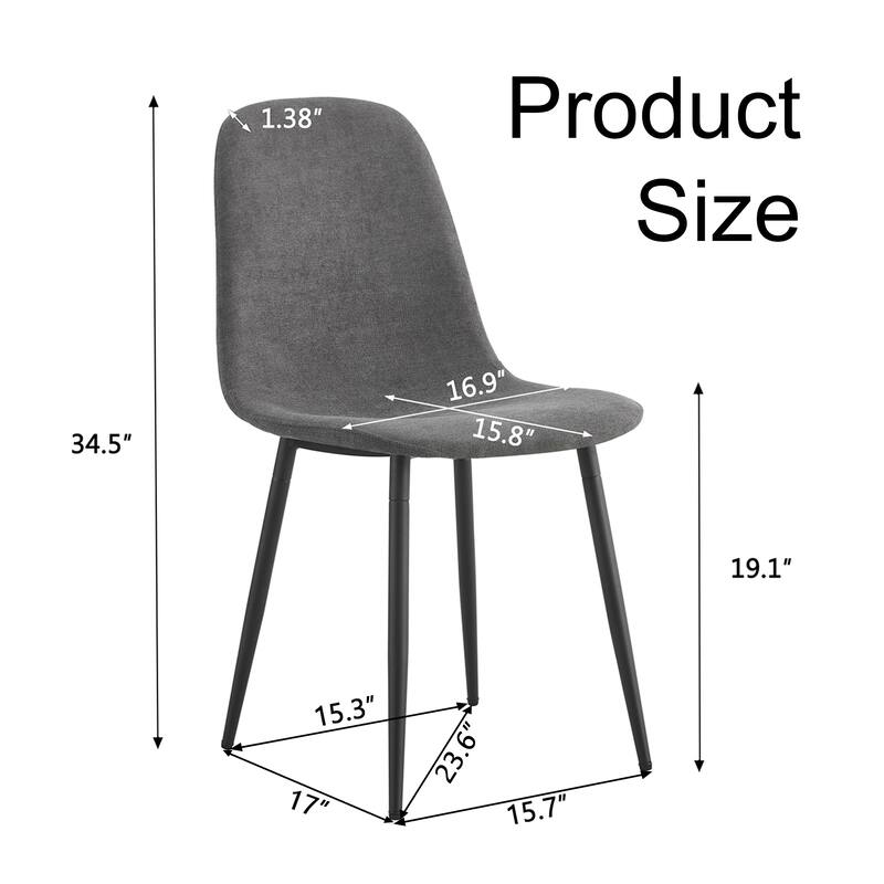Comfortable Linen-Cotton Dining Chair Set - Six Pieces,Integrated Seat and Backrest,Linen-Cotton Material,Modern Home Matching
