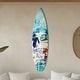 preview thumbnail 40 of 76, American Art Decor Surfboard Plaque Wall Sign 60" x 15" - Dogtown Collage