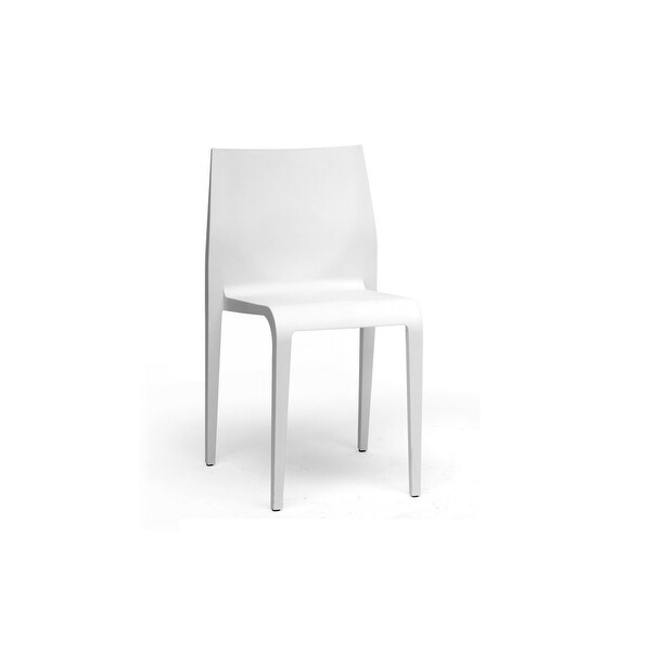 Blanche White Molded Plastic Modern Dining Chair 2pcs