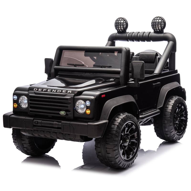 Kids Ride-On Car with Remote Control, Black Off-Road Toy Car Battery Powered Electric Vehicle with LED Lights