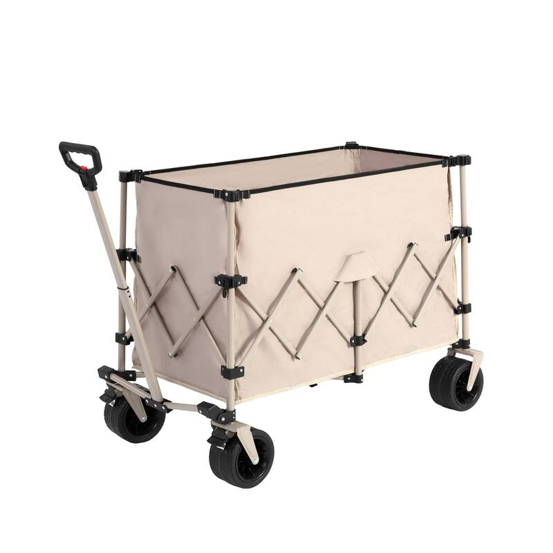Beach Wagon with Big Wheels, Drink Holders, 300L Capacity, Foldable