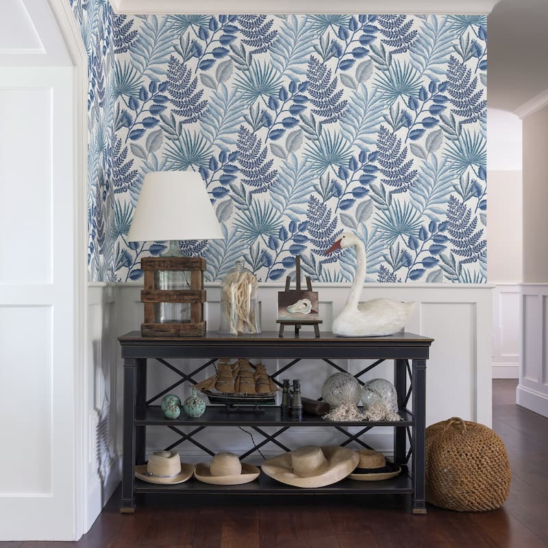 A-Street Prints Palomas Blue Botanical Wallpaper