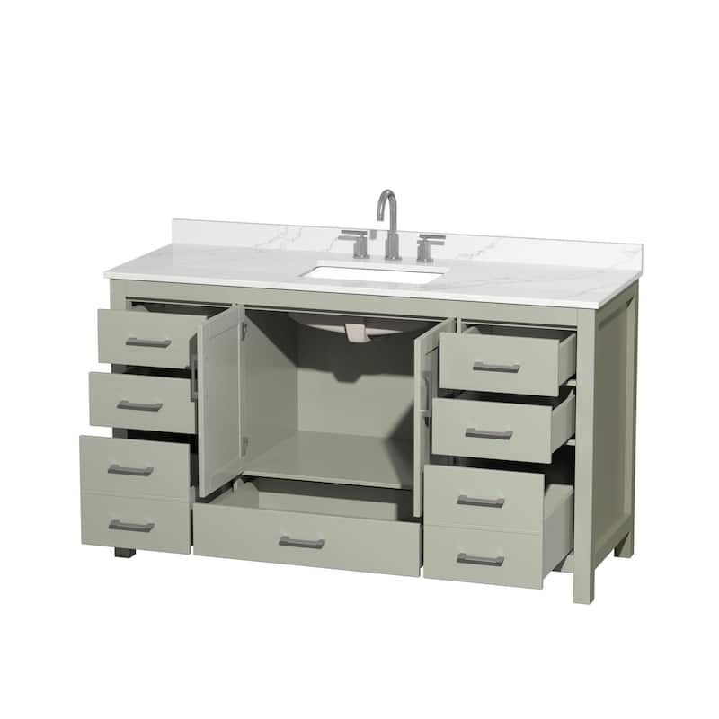 Wyndham Collection WCS141460S-QTZ-US3MXX Sheffield 60" Free Standing