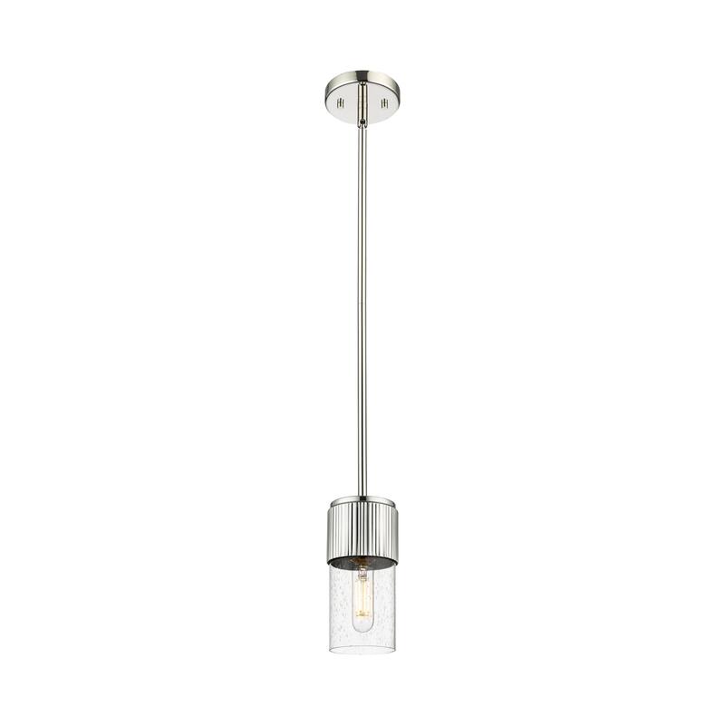 Innovations Lighting Bolivar - 1 Light 7" Stem Hung Pendant - Polished Nickel/Seedy