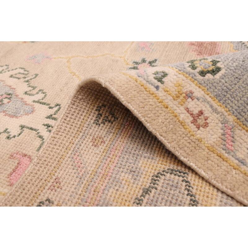 ECARPETGALLERY Hand-knotted Modern Oushak Light Khaki Wool Rug - 5'11 x 8'9