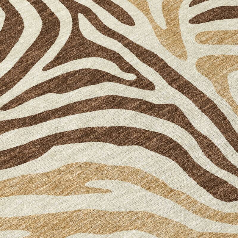 Machine Washable Indoor/ Outdoor Modern Prints Chantille Rug