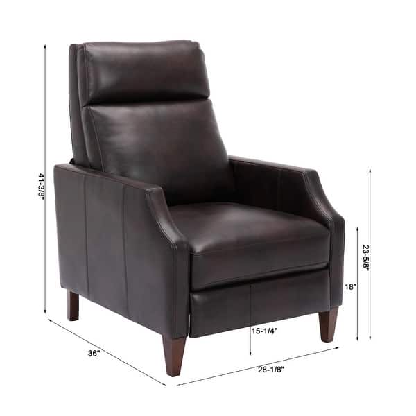 dimension image slide 1 of 3, Brooklyn Faux Leather Push Back Recliner by Greyson Living