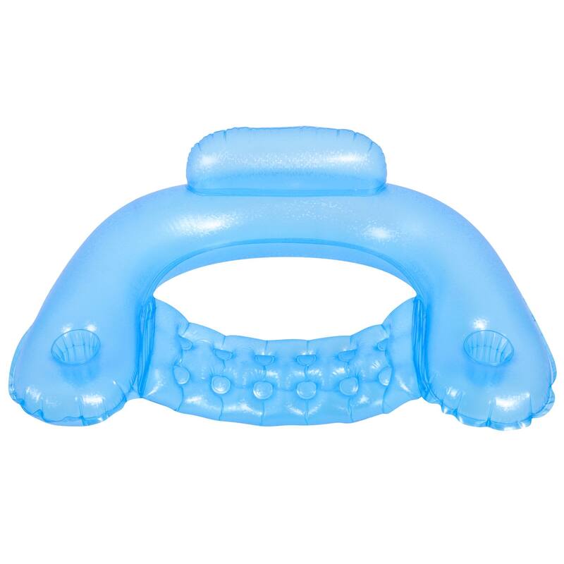 Blue Mosaic Water Lounger with Cup Holders and Backrest 50-Inch - 50"