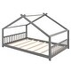 preview thumbnail 4 of 8, Full Size Wooden House Bed with Playhouse Design , Sturdy Pine Frame, Semi-Enclosed for Comfortable Sleep