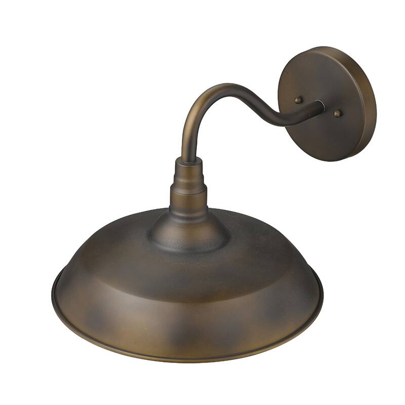 1-Light Outdoor Flush Mount Wall Light with Clear Seedy Glass Shade and Steel Fixture Garden Lighting