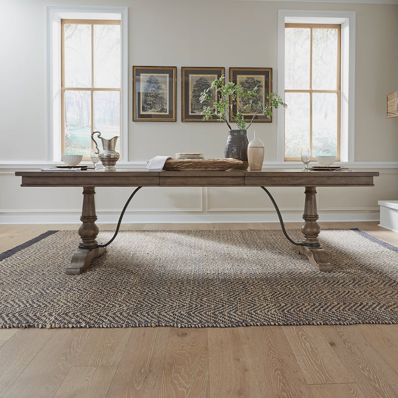 Americana Farmhouse Dusty Taupe Trestle Table - Dusty Taupe