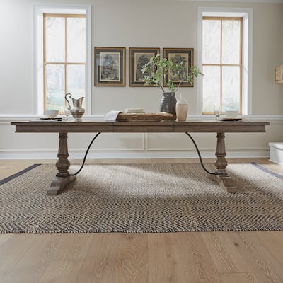 Americana Farmhouse Dusty Taupe Trestle Table