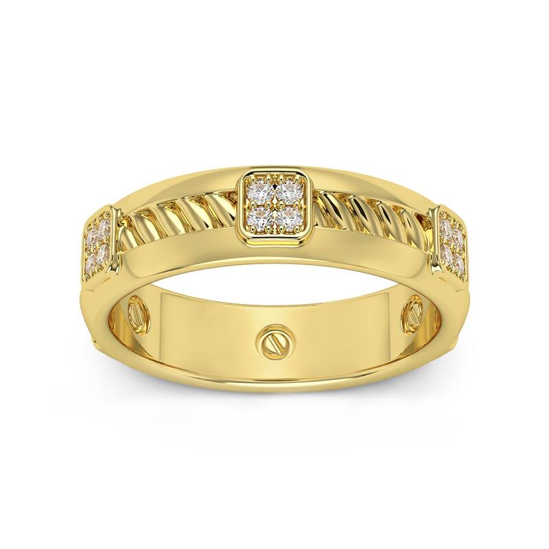 Men's 8 Gram Solid Gold 1/4ct TW Diamond Ring 6mm Wedding Band
