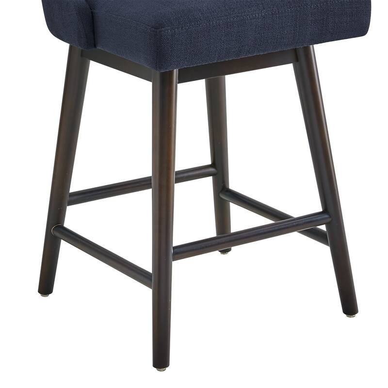 Spruce & Spring Hazel Upholstered Counter Height Swivel Barstool with Back