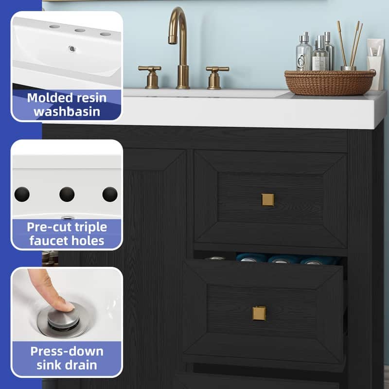 Moasis 36"/42" Bathroom Vanity Cabinet with Sink