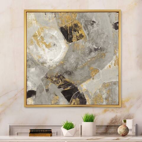 Designart "Glam Gold Desert Neutral" Modern & Contemporary Framed Canvas