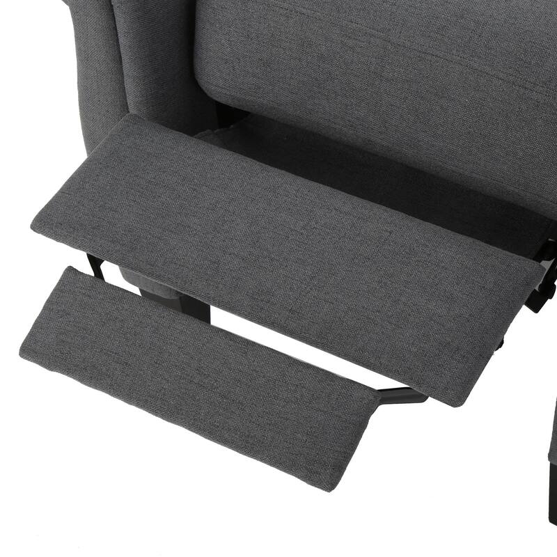Roomfitters Push Back Recliner Chair, Comfortable Upholstered Recliner for Living Room and Lounge Spaces, Charcoal