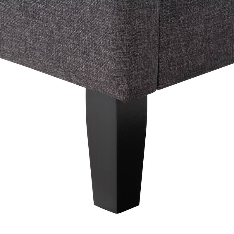 CorLiving Bellevue Dark Grey Upholstered Panel Bed, King