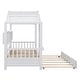 preview thumbnail 12 of 34, Playhouse Design Twin Size House Wooden Bed With Trundle, Modern Design for Kids with Storage Shlef