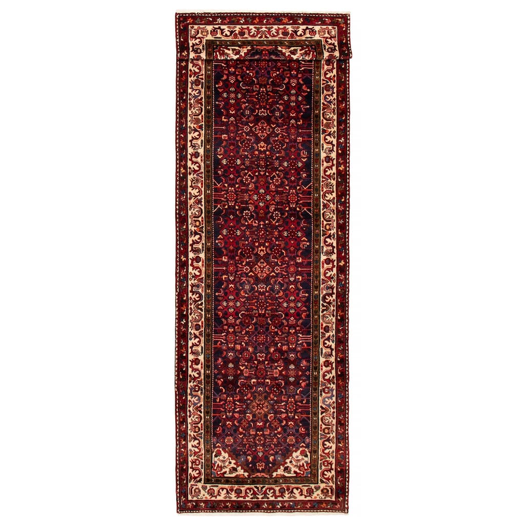 ECARPETGALLERY Hand-knotted Andelz Navy Wool Rug - 3'10 x 13'3