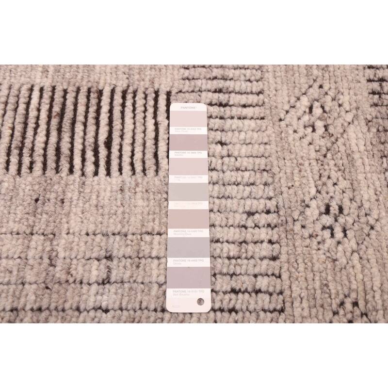 ECARPETGALLERY Hand-knotted Tangier Light Grey Wool Rug - 5'0 x 8'0