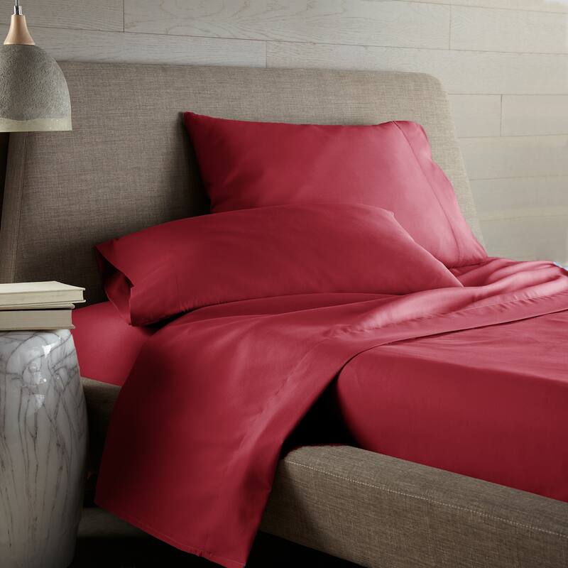 Vilano Classic Ultra-Soft Deep Pocket 4-piece Bed Sheet Set - Chili Pepper - California King