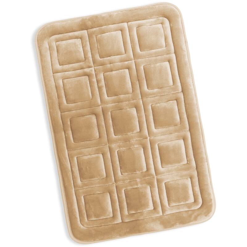 Clara Clark Ultra Soft Non Slip and Absorbent Bath Rug - Waffled Velvet Memory Foam Bath Mat