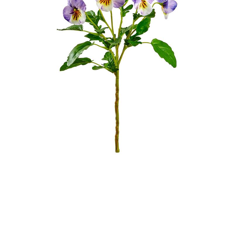 Two-Tone Pansy Artificial Floral Spray - 15" - Amethyst Purple