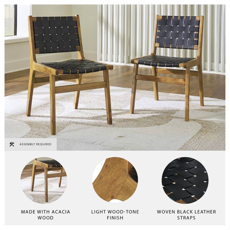 Signature Design by Ashley Fortmaine Brown/Black Dining Chair - 19.5" W x 20" D x 34" H