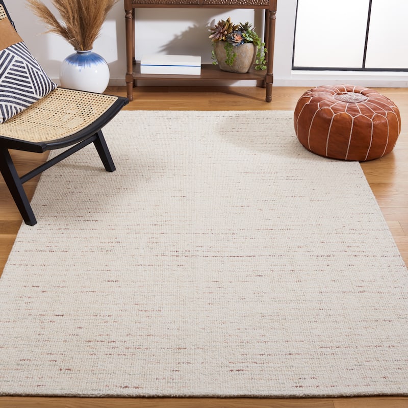 SAFAVIEH Handmade Abstract Lottie Modern Wool Rug - 4' x 6' - Ivory/Brown - Rectangle