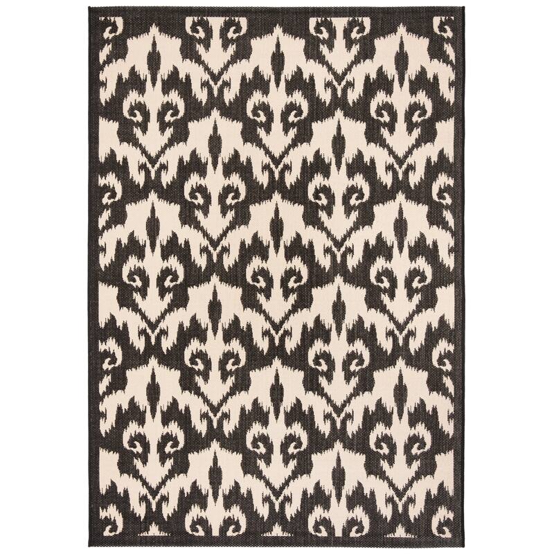 SAFAVIEH Courtyard Nortrun Rug - 2'7" x 5' - Black/Beige