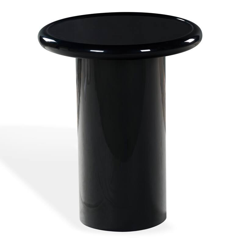 SAFAVIEH Couture Lollita Round Concrete Accent Table - 18"W x 18"D x 22"H - Black