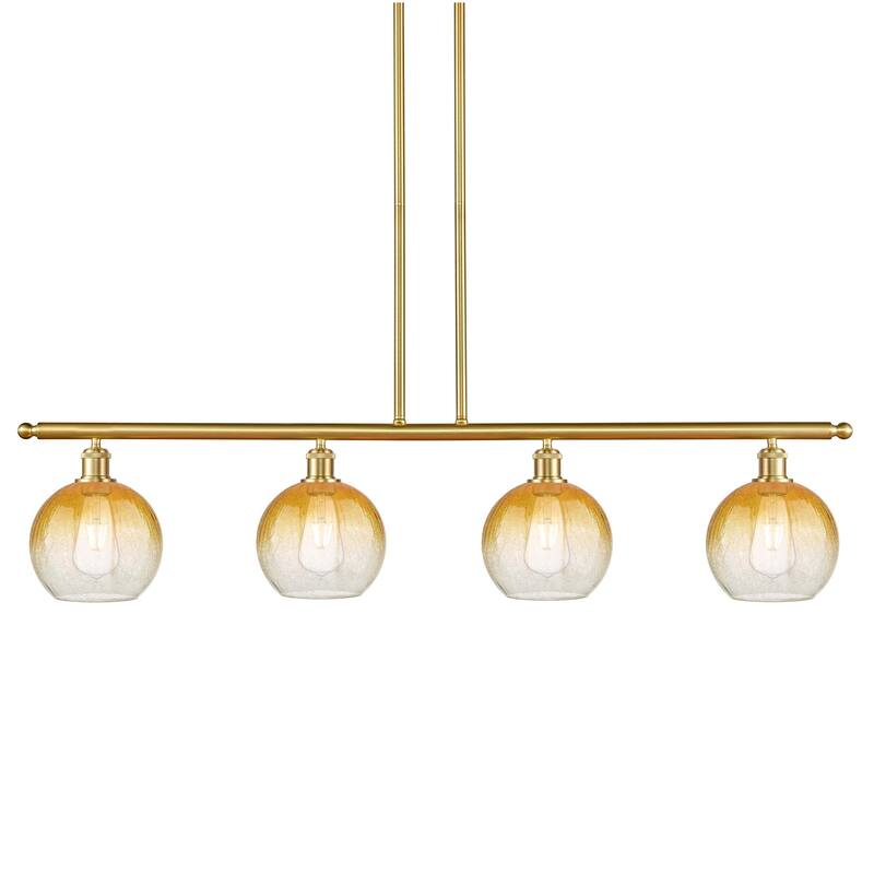 Innovations Lighting 516-4I-11-48 Brookhaven Globe Linear Brookhaven - Satin Gold / Amber