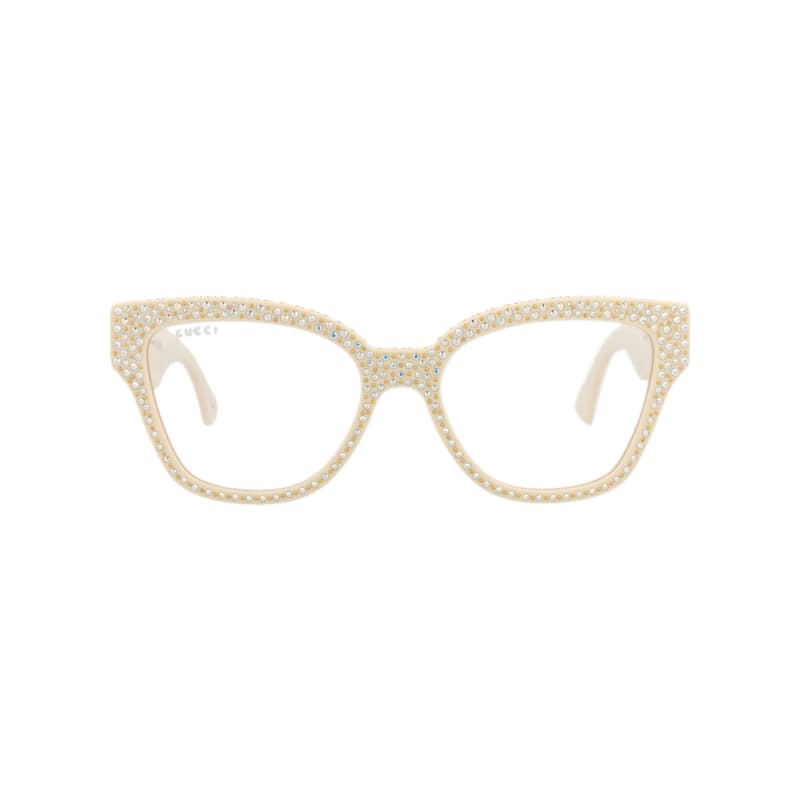 Gucci Cat Eye-Frame Recycled Acetate Sunglasses - Ivory Ivory Transparent - Ivory - Clear Lens